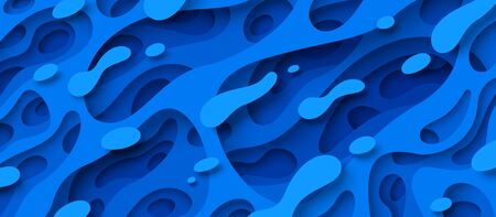 Blue paper cut backgroundのイラスト素材