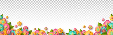 Spring flowers overlay effectのイラスト素材
