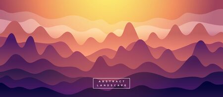 Mountains at sunsetのイラスト素材