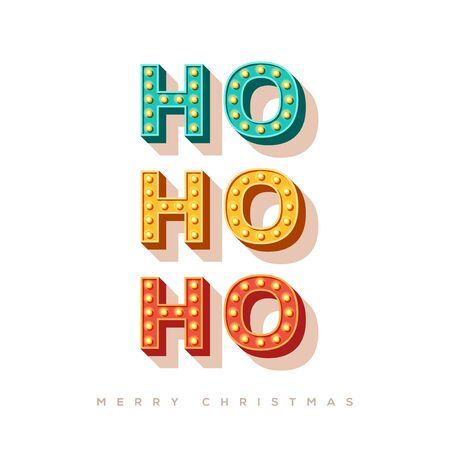 Ho ho ho Christmas typographyのイラスト素材