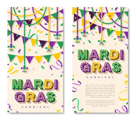 Mardi Gras vertical bannersのイラスト素材