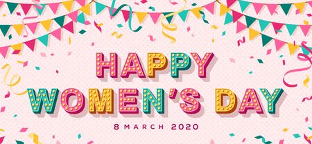 Happy Womens Day garlandsのイラスト素材