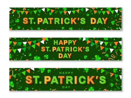 Patricks Day horizontal bannersのイラスト素材