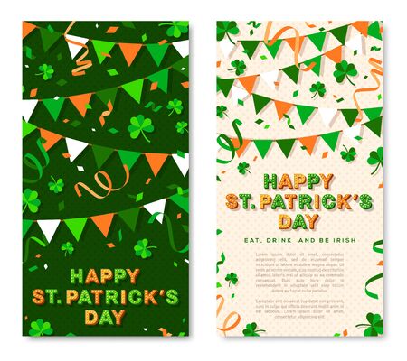 Patricks Day vertical bannersのイラスト素材