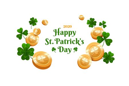 Patricks Day card with coinsのイラスト素材