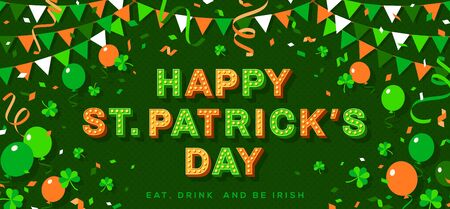 Saint Patricks Day retro bannerのイラスト素材