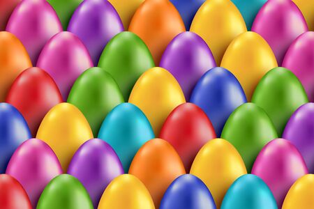 Easter pattern with colorful eggsのイラスト素材