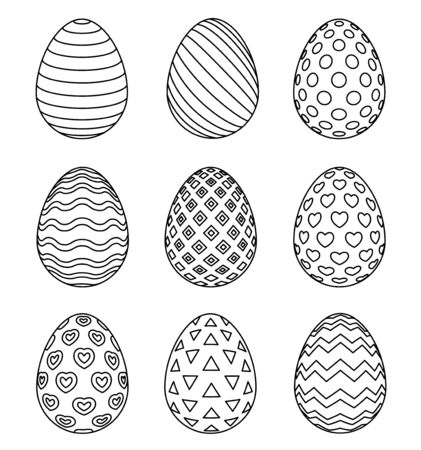 Easter eggs for coloringのイラスト素材