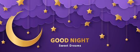 Good night bannerのイラスト素材