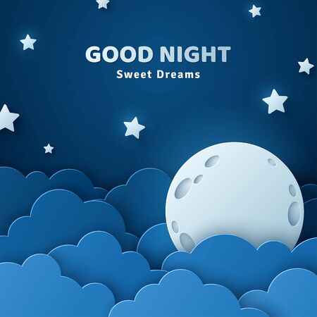 Good night with moonのイラスト素材