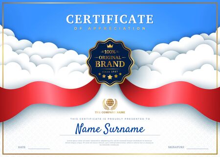 Certificate of appreciation templateのイラスト素材