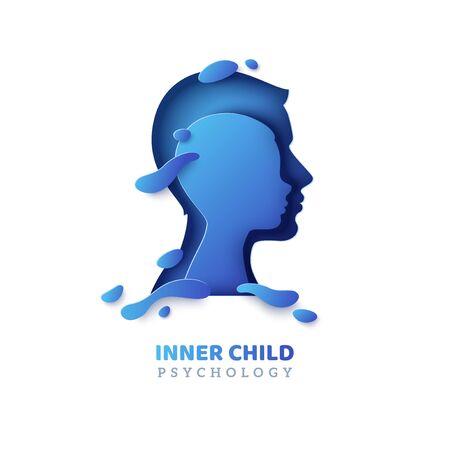 Human head with inner childのイラスト素材