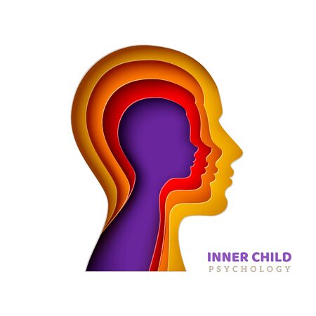 Inner child psychology conceptのイラスト素材