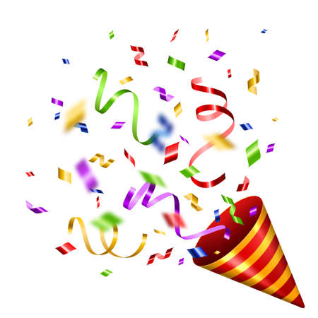 Party popper with confettiのイラスト素材