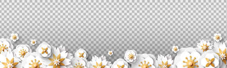 White spring flowers isolatedのイラスト素材