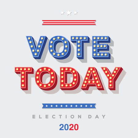 Vote Today 2020 typography designのイラスト素材