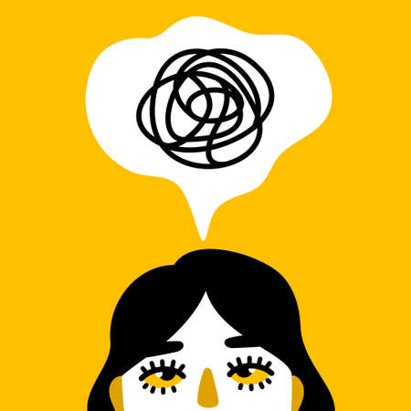 Anxiety and depression conceptのイラスト素材