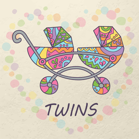 Illustration of carriage in doodle and cartoon style.のイラスト素材