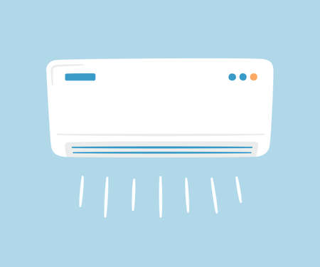 White air conditioner. Climate control concept. Hand drawn vector illustrationのイラスト素材