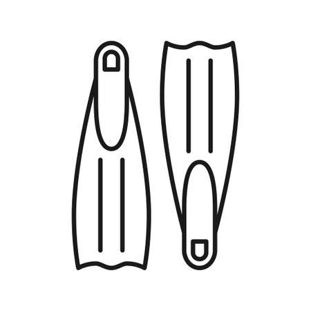 Diving flippers icon. Swimming flippers. Isolated vector illustration on white backgroundl. Editable strokeのイラスト素材