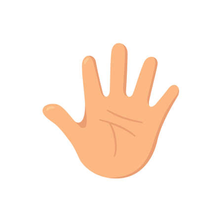 Human hand. The palm is like a sense organ. Part of the body. The organ of touch. Vector illustration isolated on white background in hand drawn style.のイラスト素材