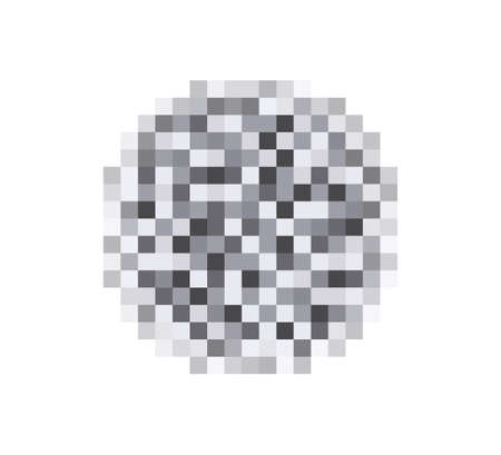 Censor blur effect texture for face or nude skin. Blurry pixel transparent censorship circle. Vector...