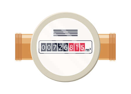 Gas meter. Automatic meter natural gas. Household or industrial measuring equipment in flat style....
