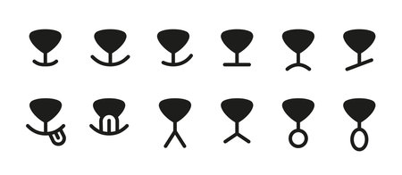 Dog face with mouth, tongue and nose. Doggy emotions. Smile, surprise and sad cat face. Kawaii icons set. Vector illustration isolated on white background.のイラスト素材