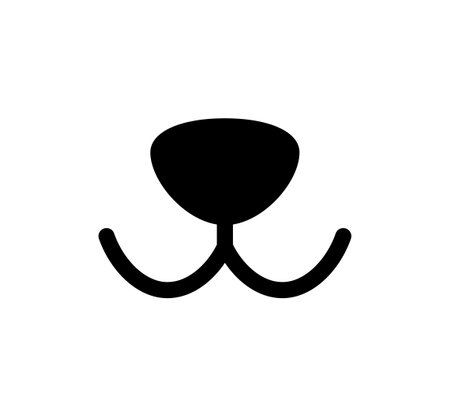 Dog face icon. Dog mouth and nose. Happy smile cat face. Icon for pet shop. Vector illustration isolated on white background.のイラスト素材