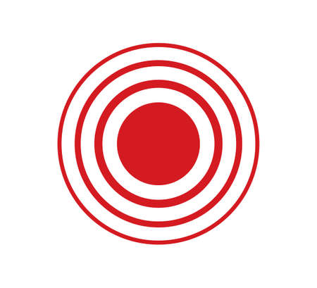 Pain point icon. Pain red circle mark. Target spot symbol for medical design. Concept killer for...