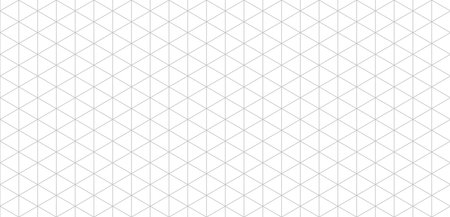 Isometric grid seamless pattern. Outline isometric template background. Hexagon and triangles line seamless texture. Vector illustration on white background.のイラスト素材