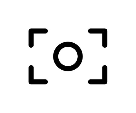 Screenshot icon. Capture symbol. Scan QR code line icon. Center focus symbol. Screen shot and auto focus sign. Design element for web app. Vector illustration isolated on white background.のイラスト素材