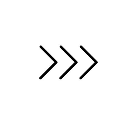 Swipe icon. Arrow button symbol. Triangle arrow right. Abstract scroll icon element for social media. Move sign. Vector illustration isolated on white background.のイラスト素材