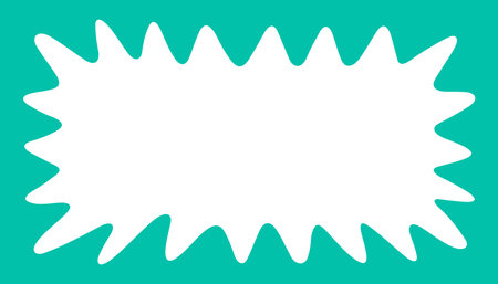 Wave rectangle frame. Doodle scalloped edge border with wavy pattern. Graphic design. Cute curved frame box. Geometric abstract background. Hand drawn vector illustration isolated on white background.のイラスト素材