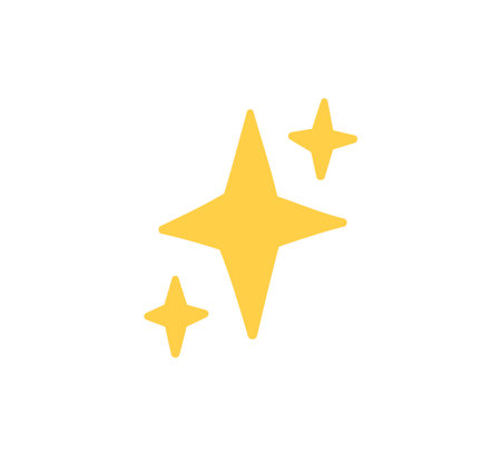 Doodle glitter twinkle star icon. Yellow hand drawn shine star burst symbol. Sketch magic blink. Doodle spark shape icon. Vector illustration on white background.のイラスト素材