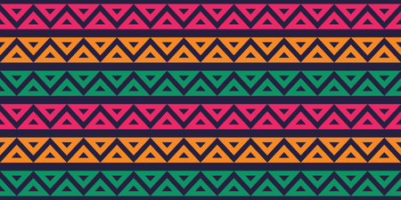 Mexican line  pattern. African ethnic motif border. Aztec triangular ornament line stripe. Mexican...