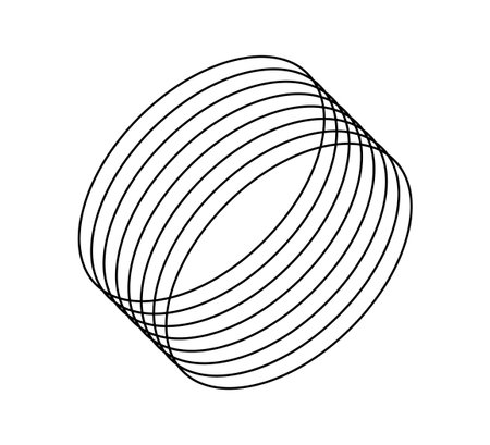 Decorative minimalistic brutalist circle form. Future design line shape for art collage. Abstract geometric brutalist circle figure. Graphic element. Vector illustration isolated on white background.のイラスト素材