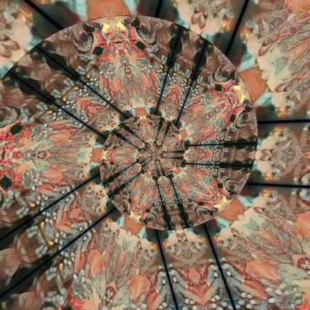 Unique spiral design with calm orange and black