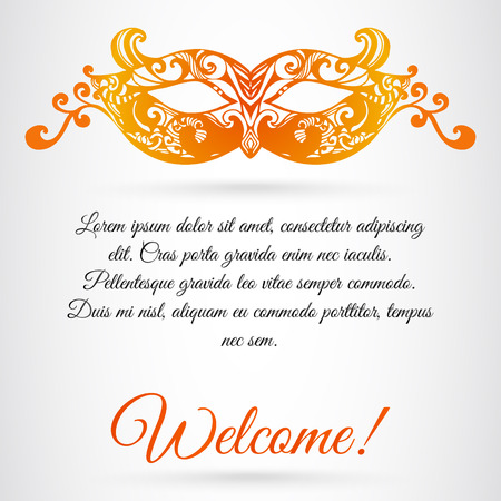 Vector carnival mask. Invitation design for fashion show, masquerade or another event.のイラスト素材