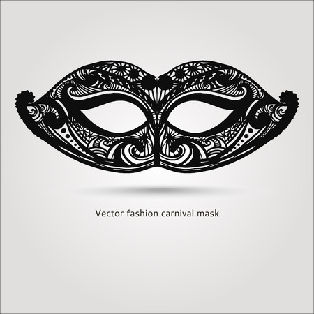 Beautiful fashion vector carnaval mask hand drawn illustrationのイラスト素材