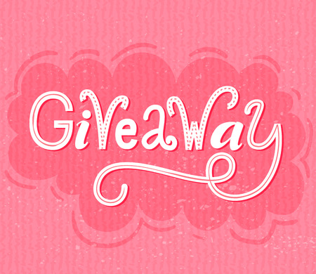 Giveaway banner. Raffle typography on pink grunge background. Social media contest designのイラスト素材