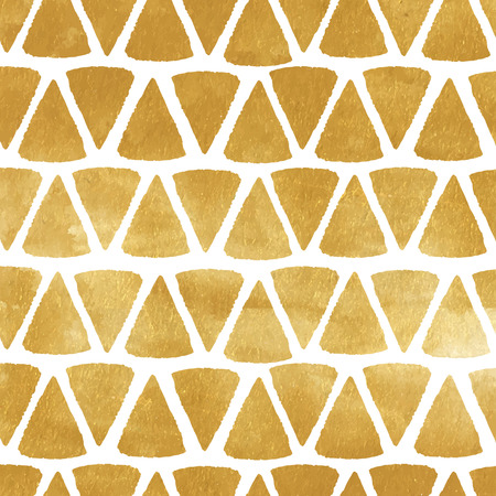 Gold triangle vector texture. Metal painted background with triangular shapes.