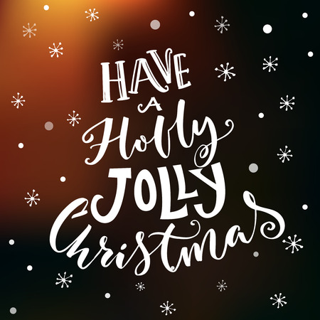 Have a holly jolly Christmas. Vintage typography vector design on dark vector background.のイラスト素材