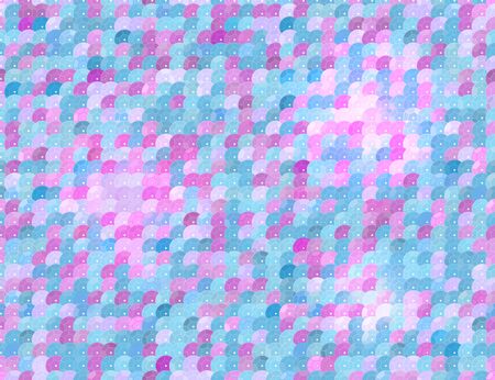 Pink and blue sequins seamless pattern. Vector shiny paillettes on fabric, iridescent fabric background.のイラスト素材