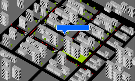 city scheme with labeled directions.のイラスト素材