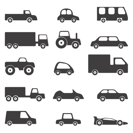 Set of the cars icons in vectorのイラスト素材