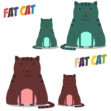 cat obesity,common problem pets.vector illustrationのイラスト素材