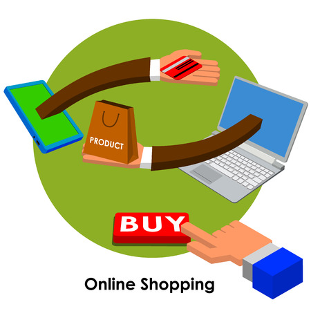 online shopping.payment services on the Internet.internet shoppingのイラスト素材