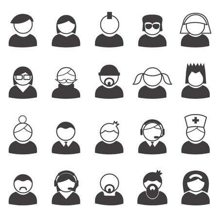 Set of users icons in vectorのイラスト素材