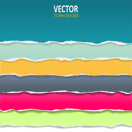 Set of torn colored paper. Design element in vector. Vector background.のイラスト素材